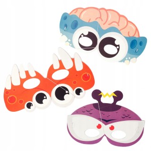 Maski papierowe Monster potworki 3 szt.