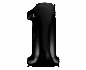 Balon foliowy cyfra 1 czarna,  92cm