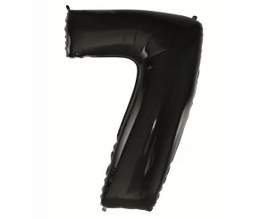 Balon foliowy cyfra 7 czarna , 92 cm
