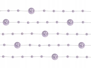 Girlandy perłowe, liliowy, 1,3 m, 5 szt.