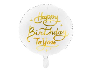 Balon foliowy Happy Birthday Biały 35cm