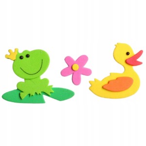 Naklejka piankowe nalepki żaba kaczka kwiatki 12x