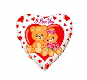 Balon foliowy serce Misie miłość Serduszko 45cm