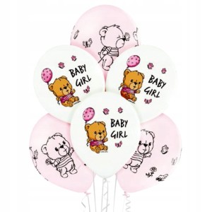 Balony Baby Girl dziewczynka  6 szt