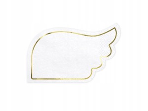 Serwetki białe skrzydła komunia chrzest ślub 20x