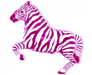 Balon foliowy zebra różowa, 35 cm.