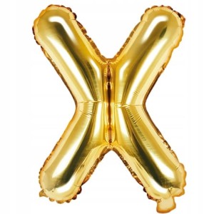 Balon foliowy Litera "X", 35cm, złoty