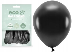 Balony ekologiczne metaliczne czarne 10x