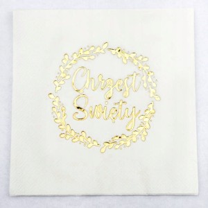 Serwetki na Chrzest Święty Białe złoty napis 20szt