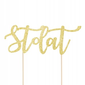 Topper na tort Sto lat złoty