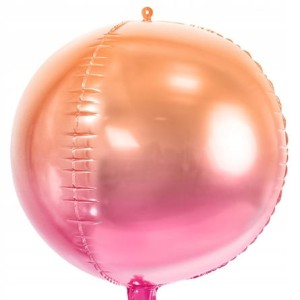 Balon foliowy kula ombre różowo pomarańczowy 35cm