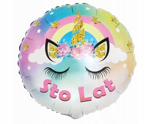 Balon foliowy, jednorożec, 45cm. 