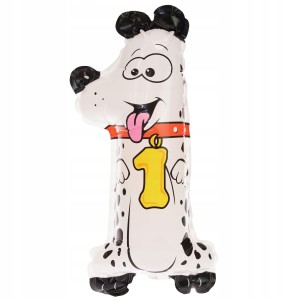 Balon foliowy cyfra 1, pies, 40 cm.