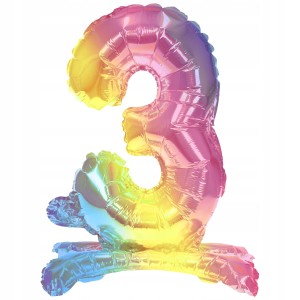 Balon foliowy cyfra 3  stojący