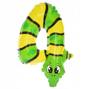 Balon foliowy  liczba 4, wąż,  45cm.