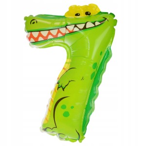 Balon foliowy  liczba 7, krokodyl, 45cm.