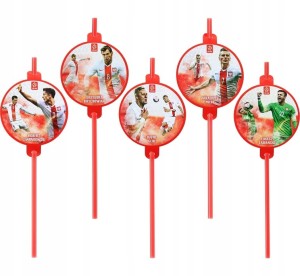 Rurki słomki z medalionem PZPN "Reprezentanci" 5 szt.