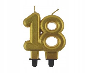 Świeczka Złota Cyfra 18