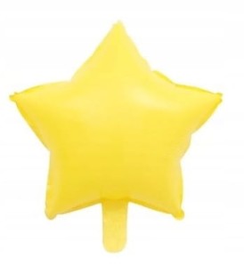 Balon foliowy gwiazda pastelowa żółta 45 cm