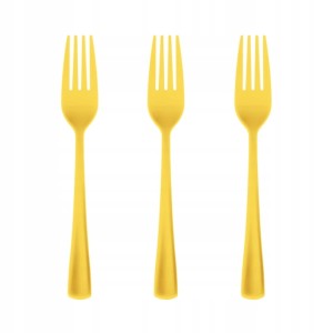 Widelce jednorazowe plastikowe żółte  10szt