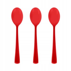 Łyżki jednorazowe plastikowe czerwone 10cm