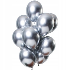 Balony chrom metalizowane srebrne shiny duże