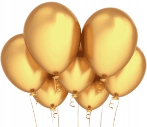 Balony chrom metalizowane złote  duże