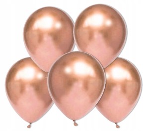 Balony metalizowane shiny różowo złote duże chrom