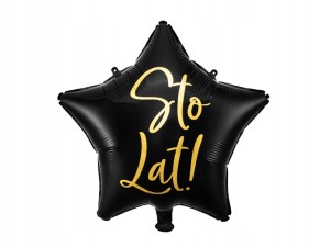 Balon foliowy Sto Lat czarny gwiazda Urodziny