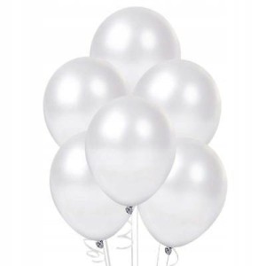 Balony metaliczne białe  100 szt