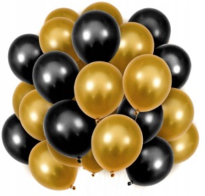 Balony złote czarne  50 szt