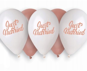 Balony weselne Just Married 5 szt