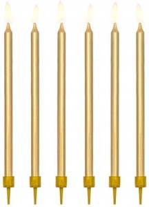 Świeczki urodzinowe na tort złote