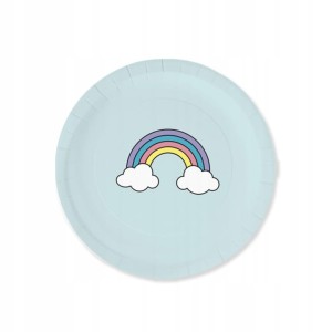 Talerzyki papierowe,  jednorożec,  6 szt.