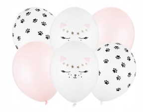 Balony lateksowe Kotek 5szt 33cm