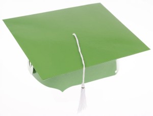 Biret dla dzieci  zielony z chwostem