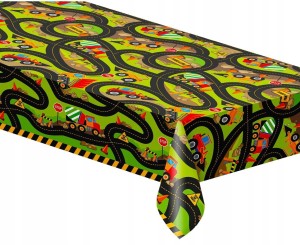 Obrus foliowy plac budowy wywrotka koparka