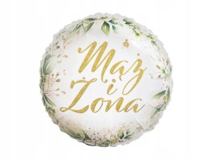 Balon foliowy okrągły Mąż i Żona 45cm
