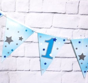 Banner pierwsze urodziny Roczek niebieski