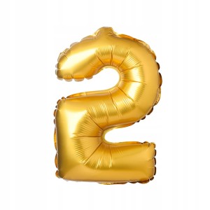 Balon foliowy cyfra 2 złota 71 cm