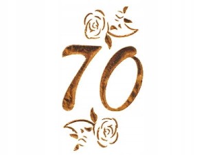 Serwetki na 70 Urodziny białe 20 szt