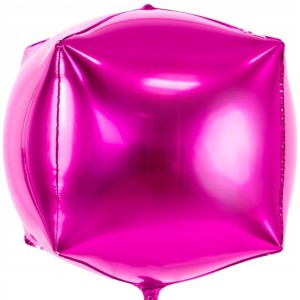 Balon foliowy Sześcian, 35x35x35cm, ciemny różowy 1 szt.