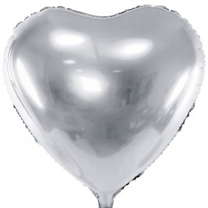Balon foliowy Serce srebrny 61 cm