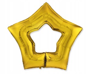 Balon foliowy JUMBO FX - Gwiazda (rama), złoty