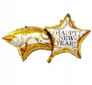 Balon foliowy gwiazda Happy New XL 87x50 cm