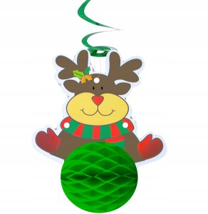 Dekoracja wisząca świderek Renifer Zawieszka 19cm