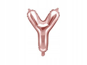 Balon foliowy Litera Y, różowe złoto,  35 cm.