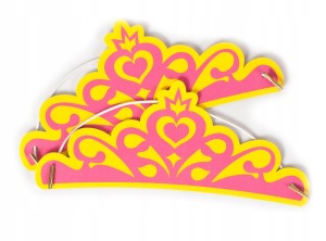 Tiara brokatowa różowa  2 szt.