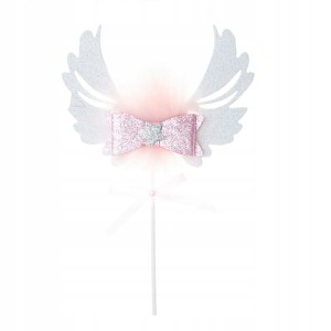 Topper do ciasta kokardka ze skrzydłami