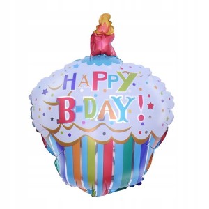 Balon foliowy urodzinowy babeczka świeczka tort